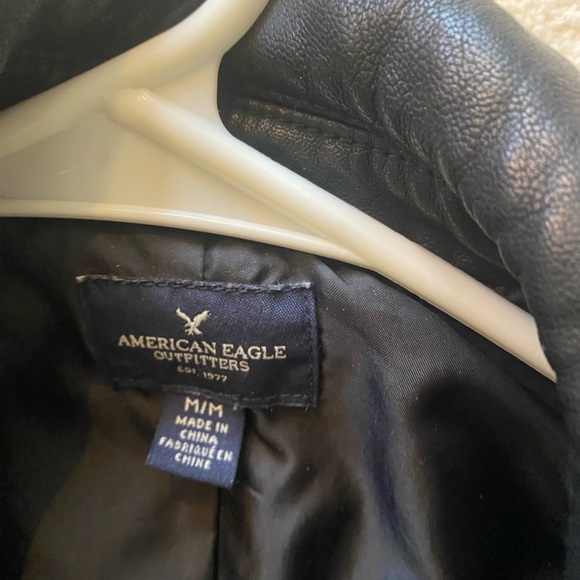 NWOT American Eagle Moto Black Leather Jacket in size Medium - Picture 9 of 10